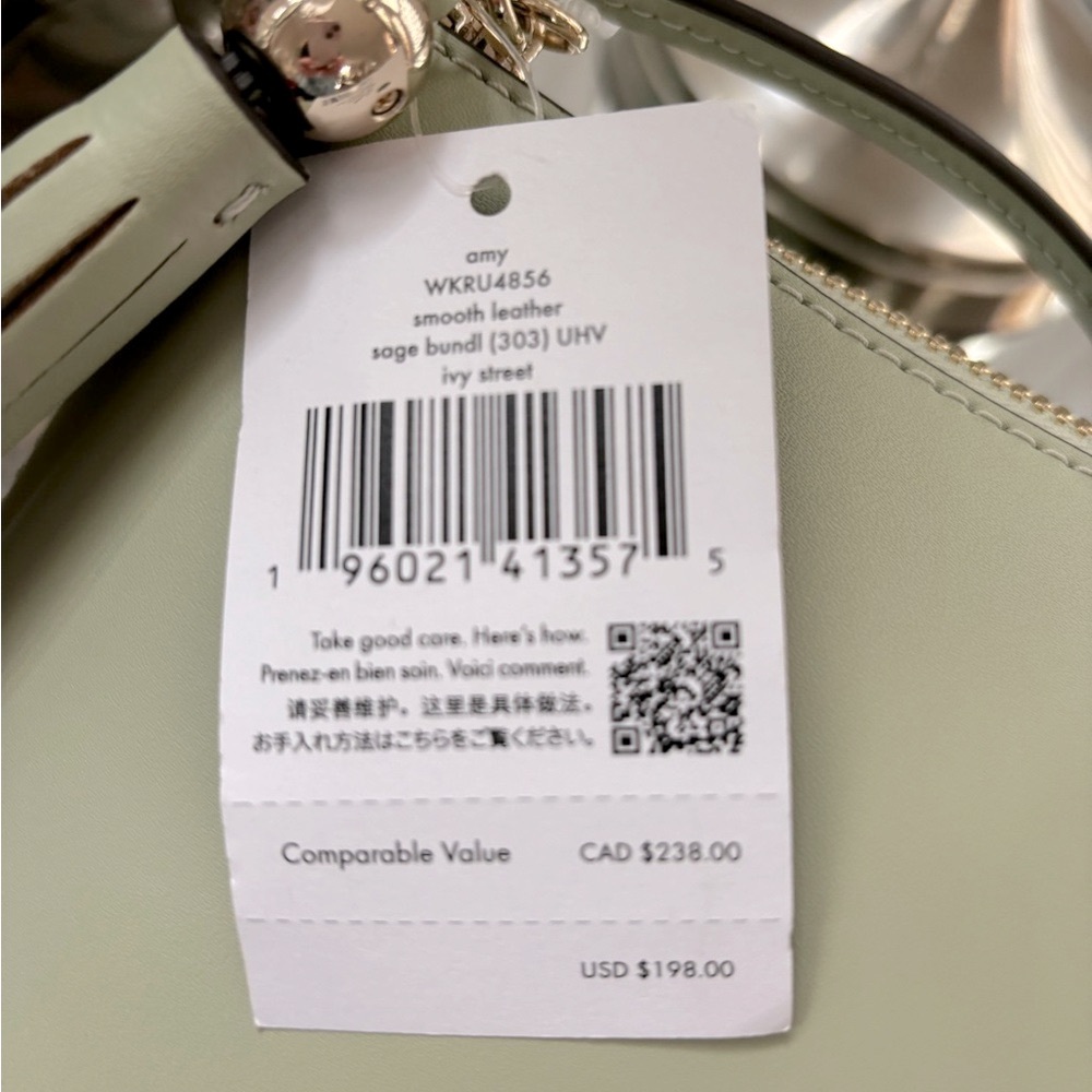 NWT KATE SPADE NEW YORK Smooth Leather Ivy Street Crossbody In Sage Bundl - Picture 2 of 8